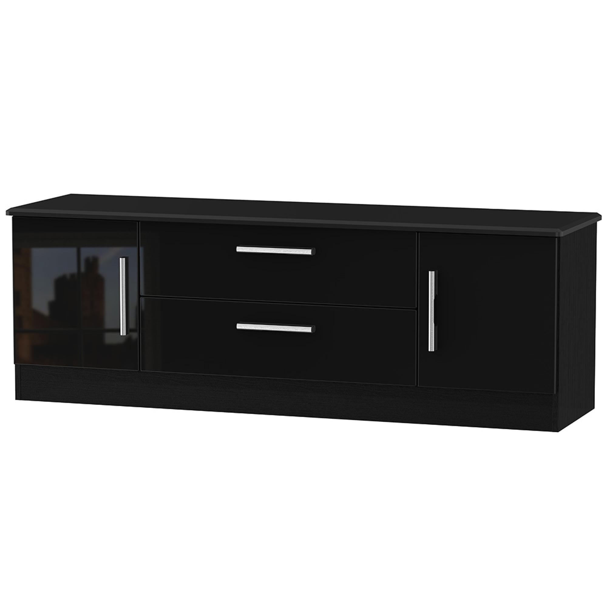 Knightsbridge TV Unit - 145cm - Black Gloss