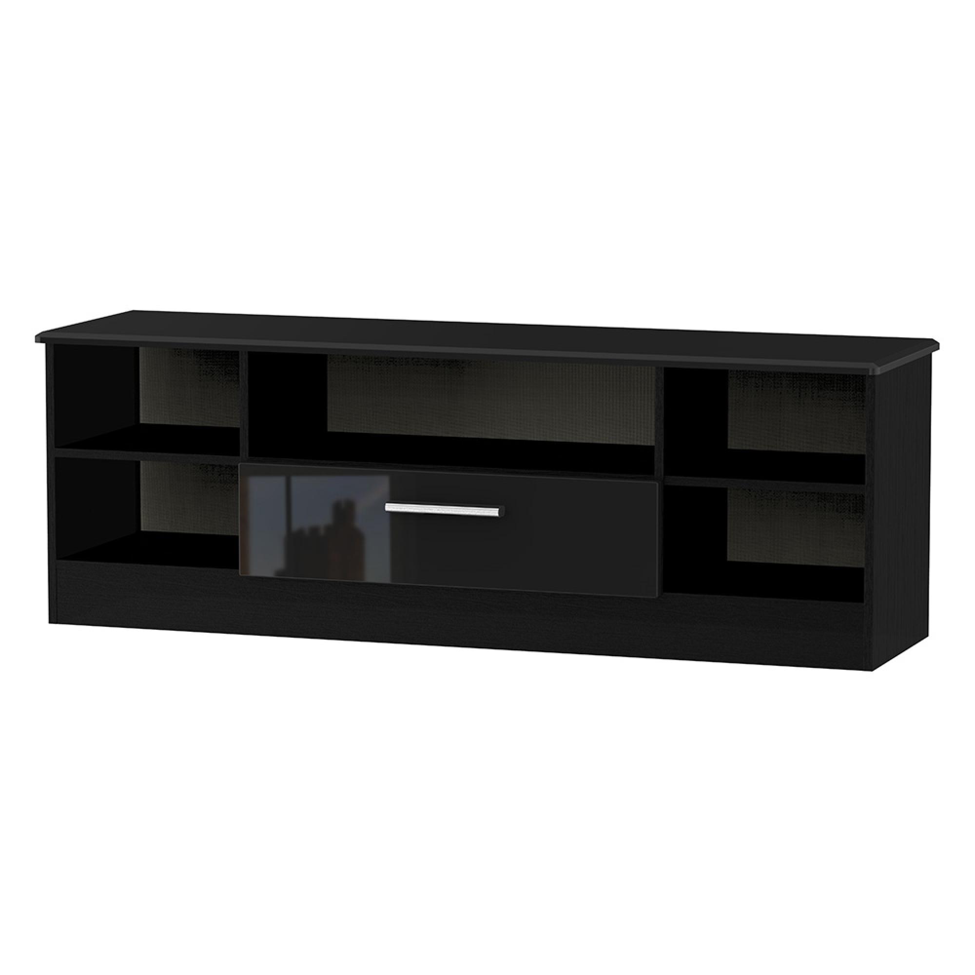 Knightsbridge TV Unit - 145cm Wide - Black Gloss