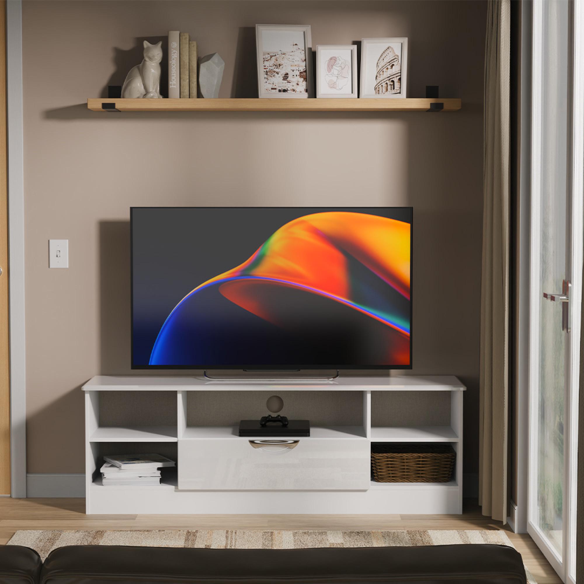 Camden TV Unit - 145cm - Wide - White Gloss