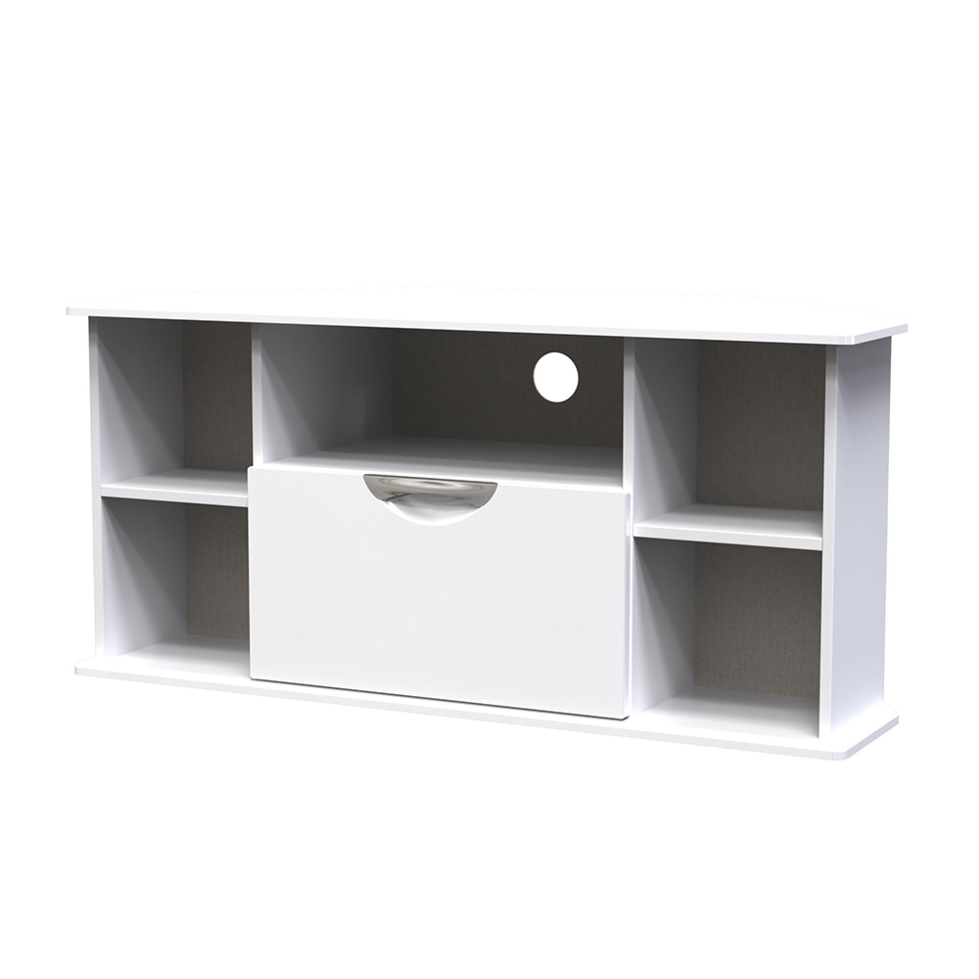 Camden TV Unit - 115cm - Corner - White Gloss