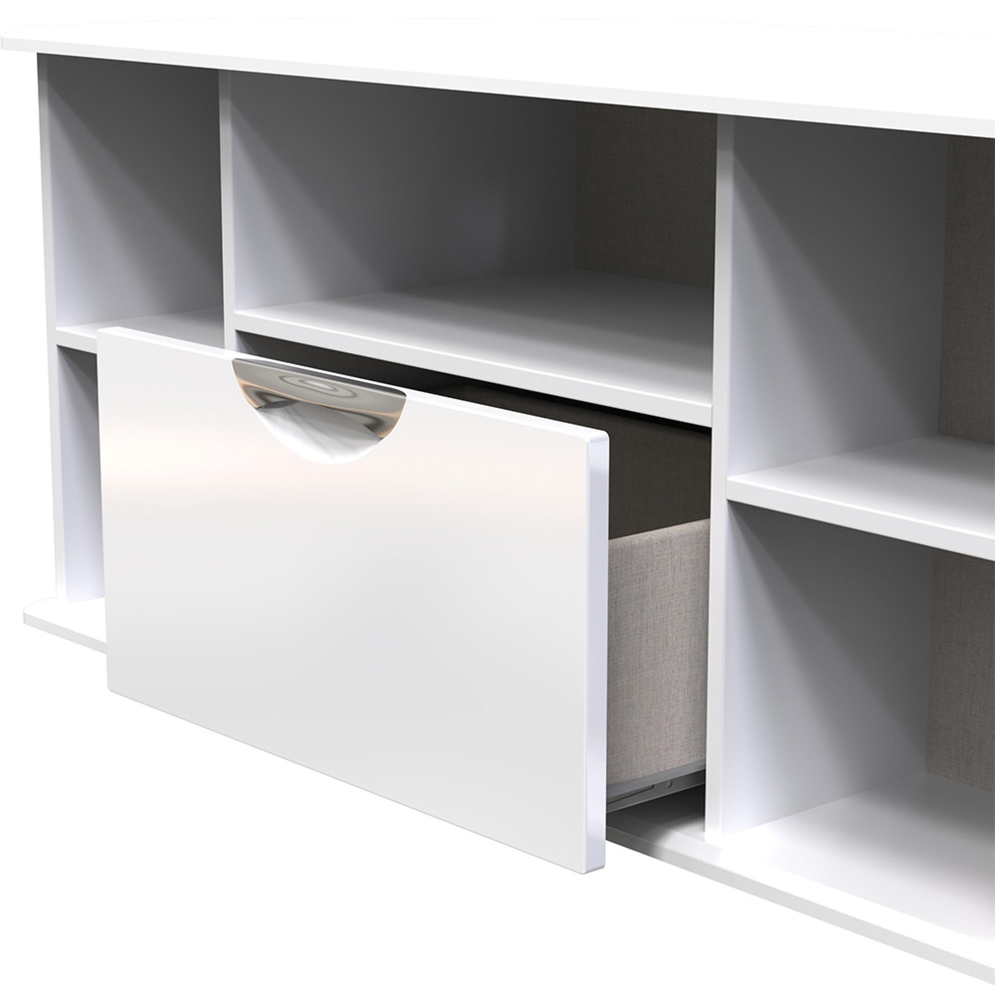 Camden TV Unit - 115cm - Corner - White Gloss