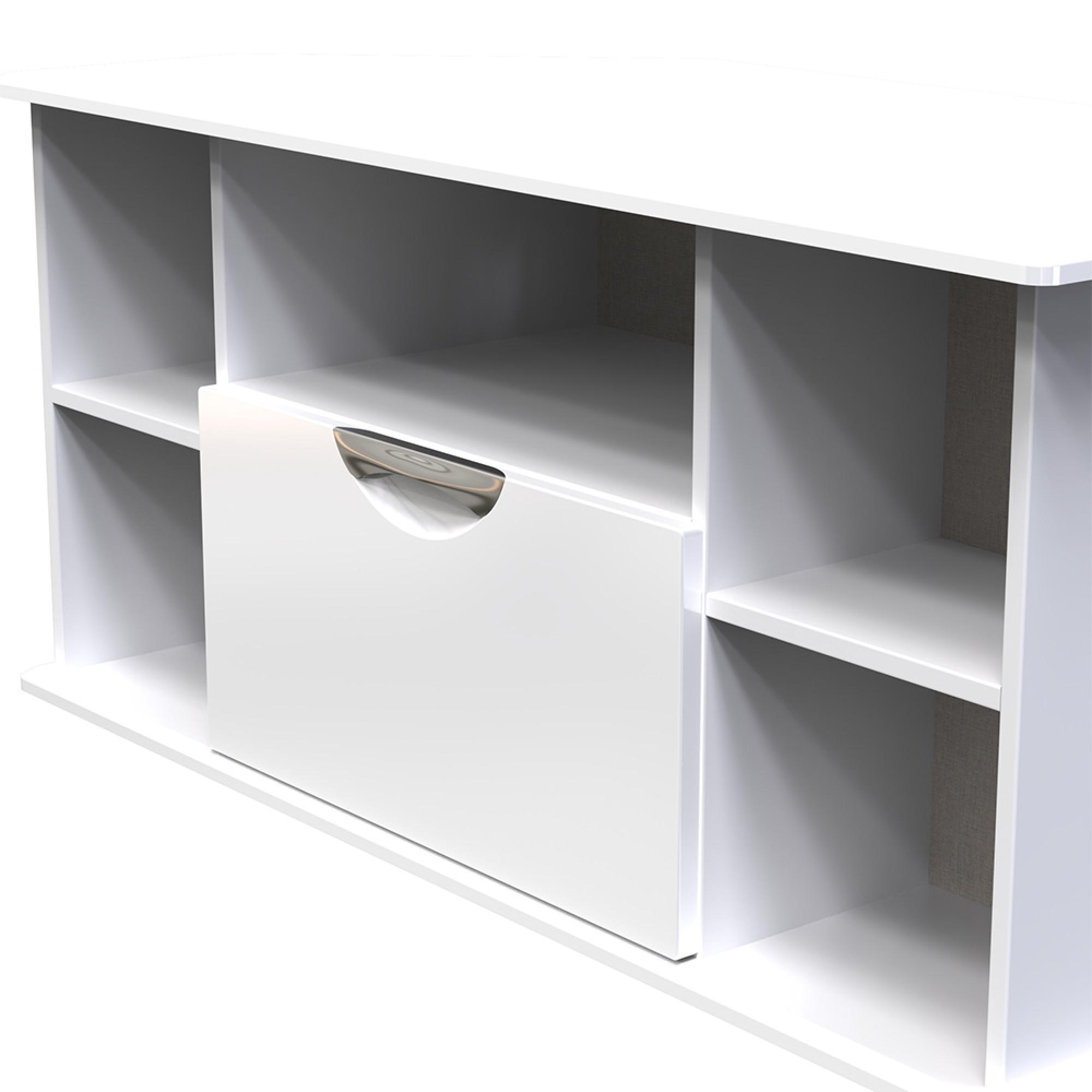 Camden TV Unit - 115cm - Corner - White Gloss