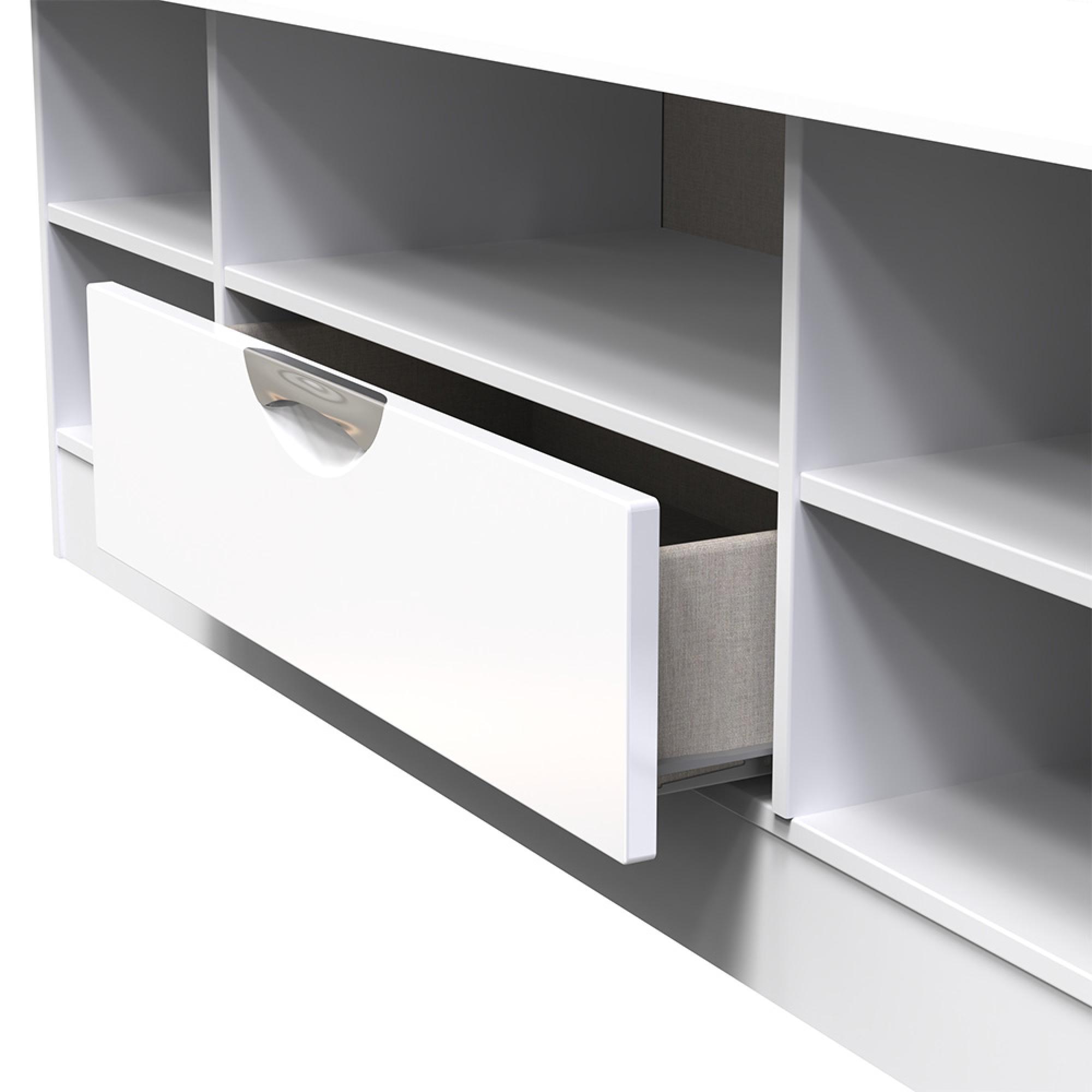 Camden TV Unit - 145cm - Wide - White Gloss