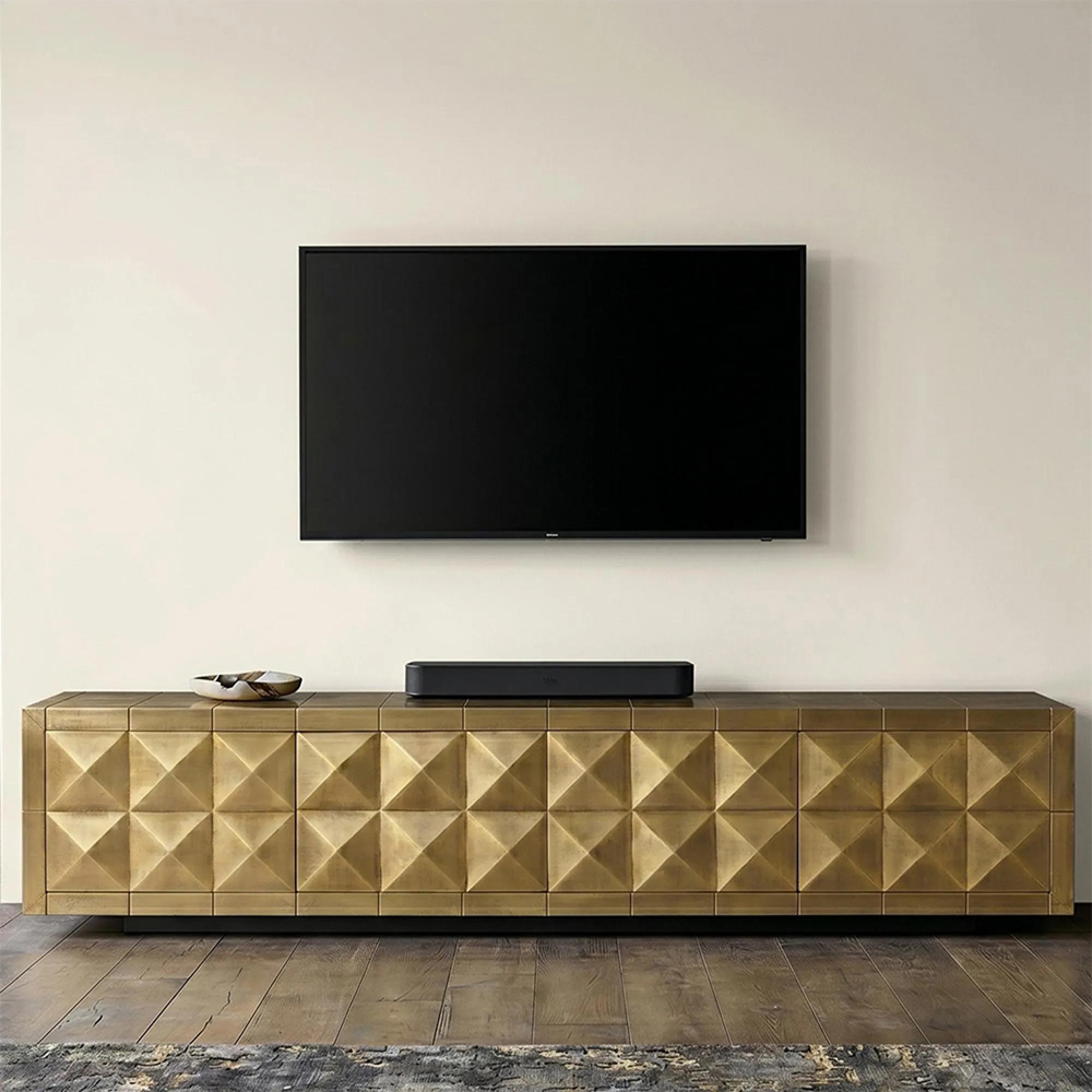 Collada TV Cabinet - 4 Door - 220cm - Large - Brushed Gold