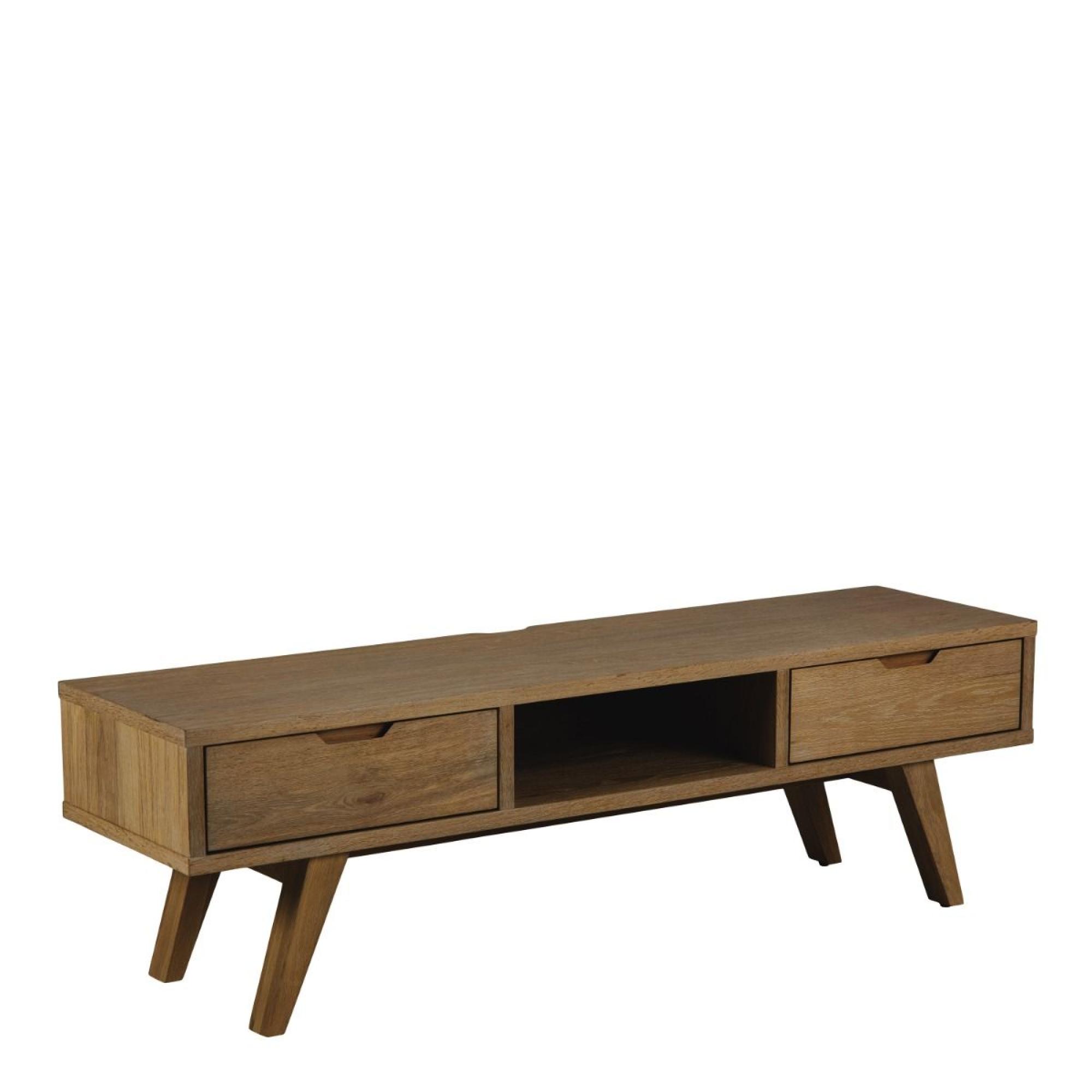 A-Line TV Unit - 2 Drawer - 150cm - Medium - Smoked Oak