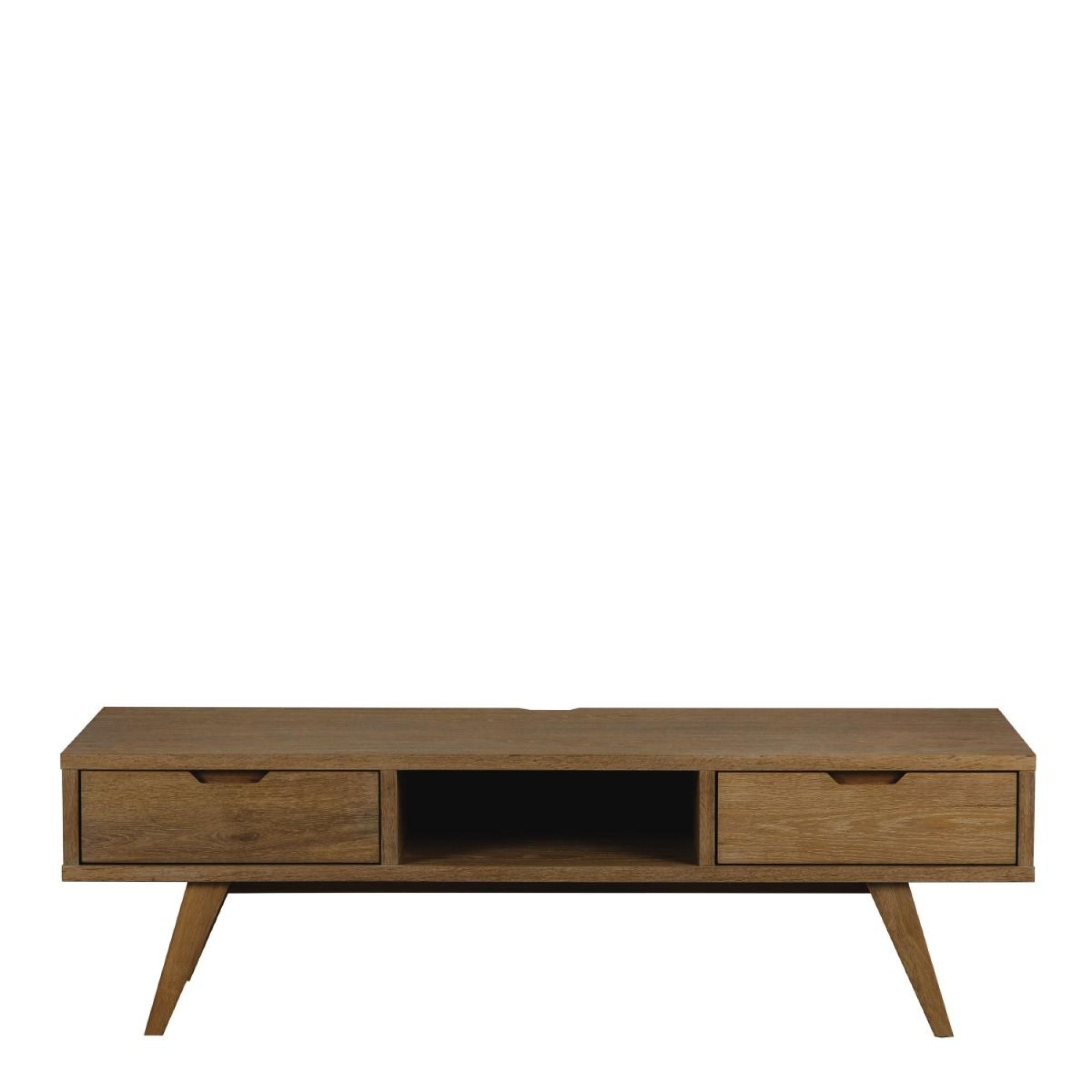 A-Line TV Unit - 2 Drawer - 150cm - Medium - Smoked Oak