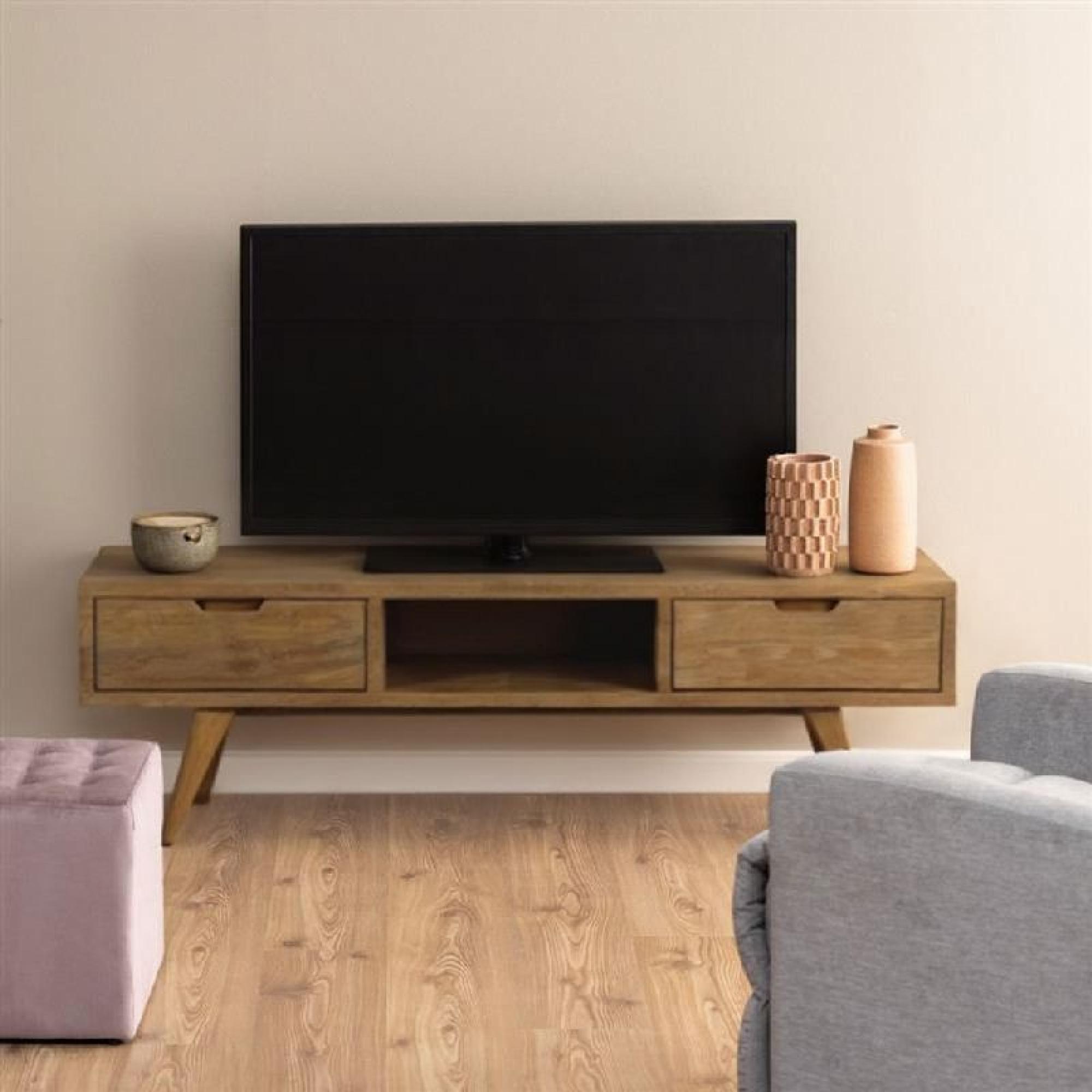 A-Line Smoked Oak 2 Drawer Medium TV Unit