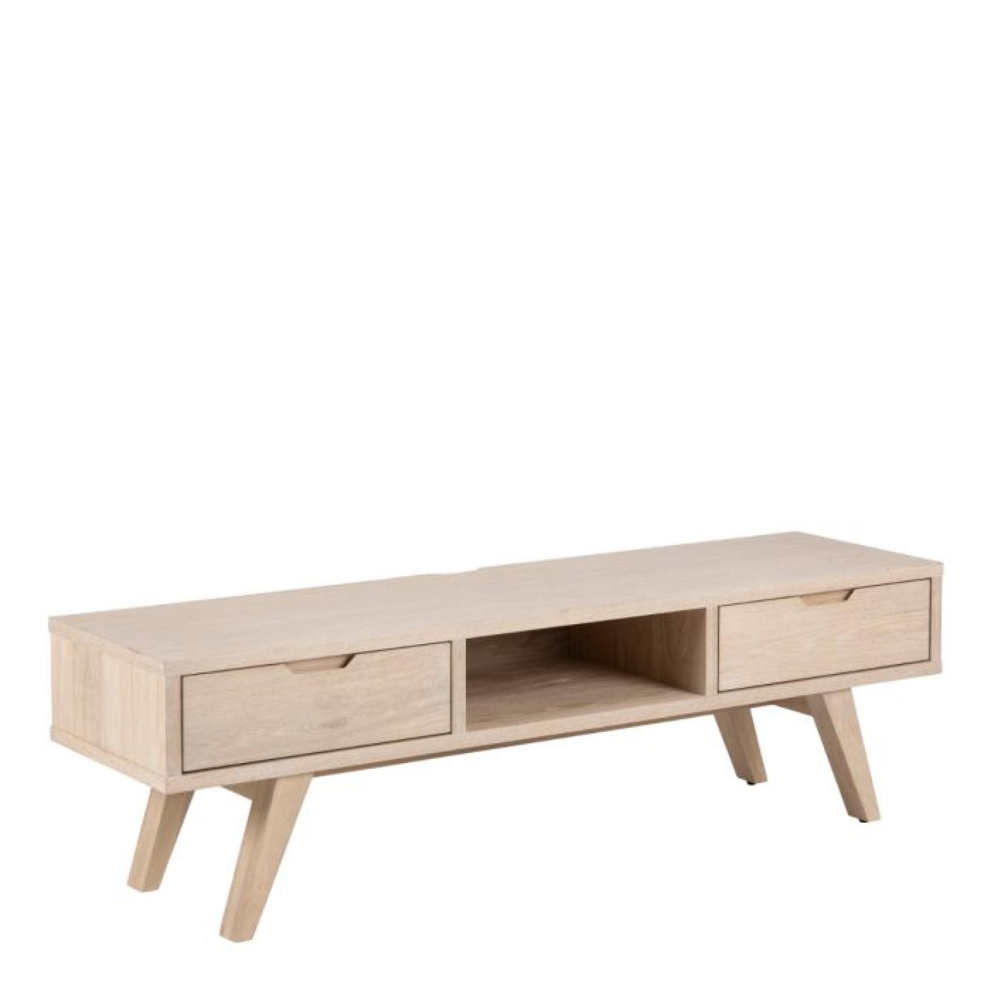 A-Line TV Unit - 2 Drawer - 150cm - Medium - White Oak
