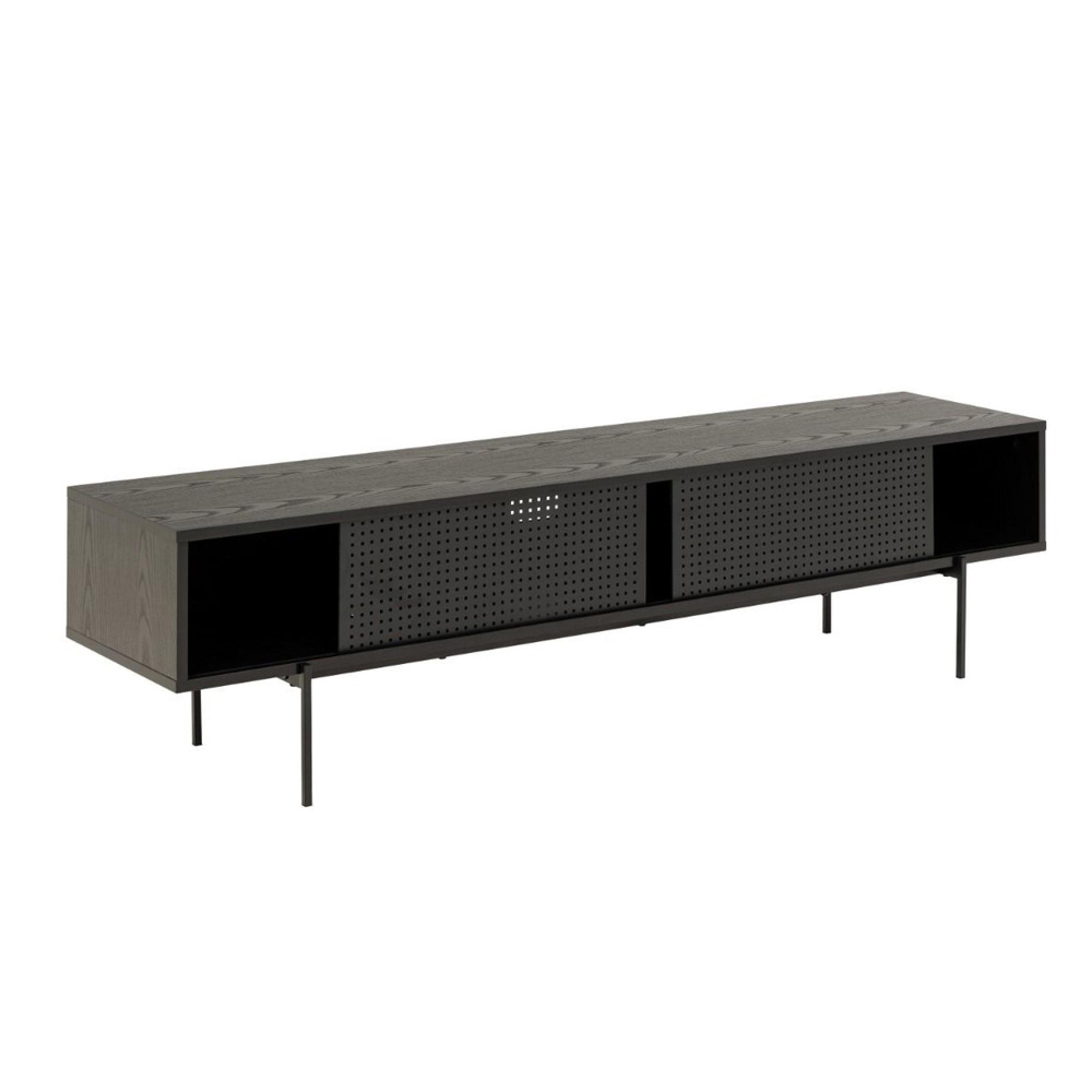 Angus TV Unit - 2 Sliding Door - 180cm - Black Ash