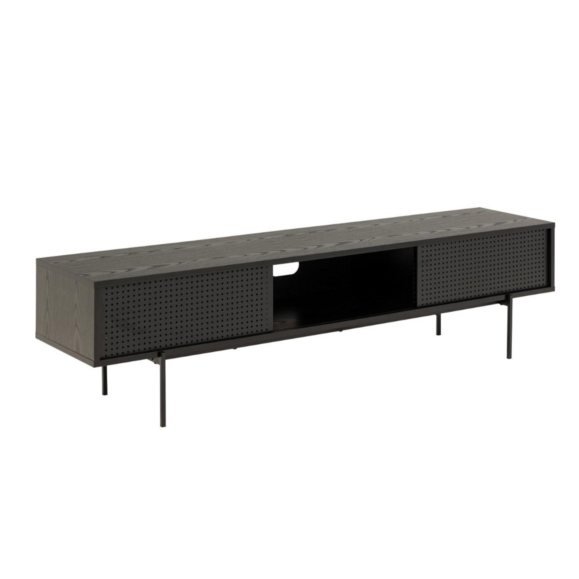 Angus TV Unit - 2 Sliding Door - 180cm - Black Ash