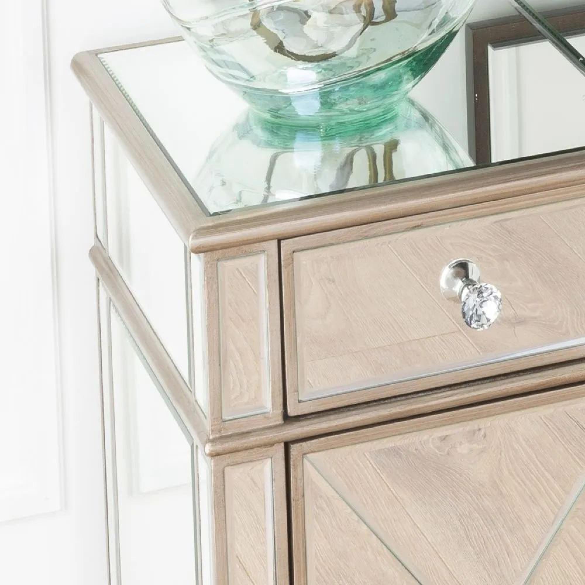 Antoinette TV Unit - Mirrored - Champagne Trim