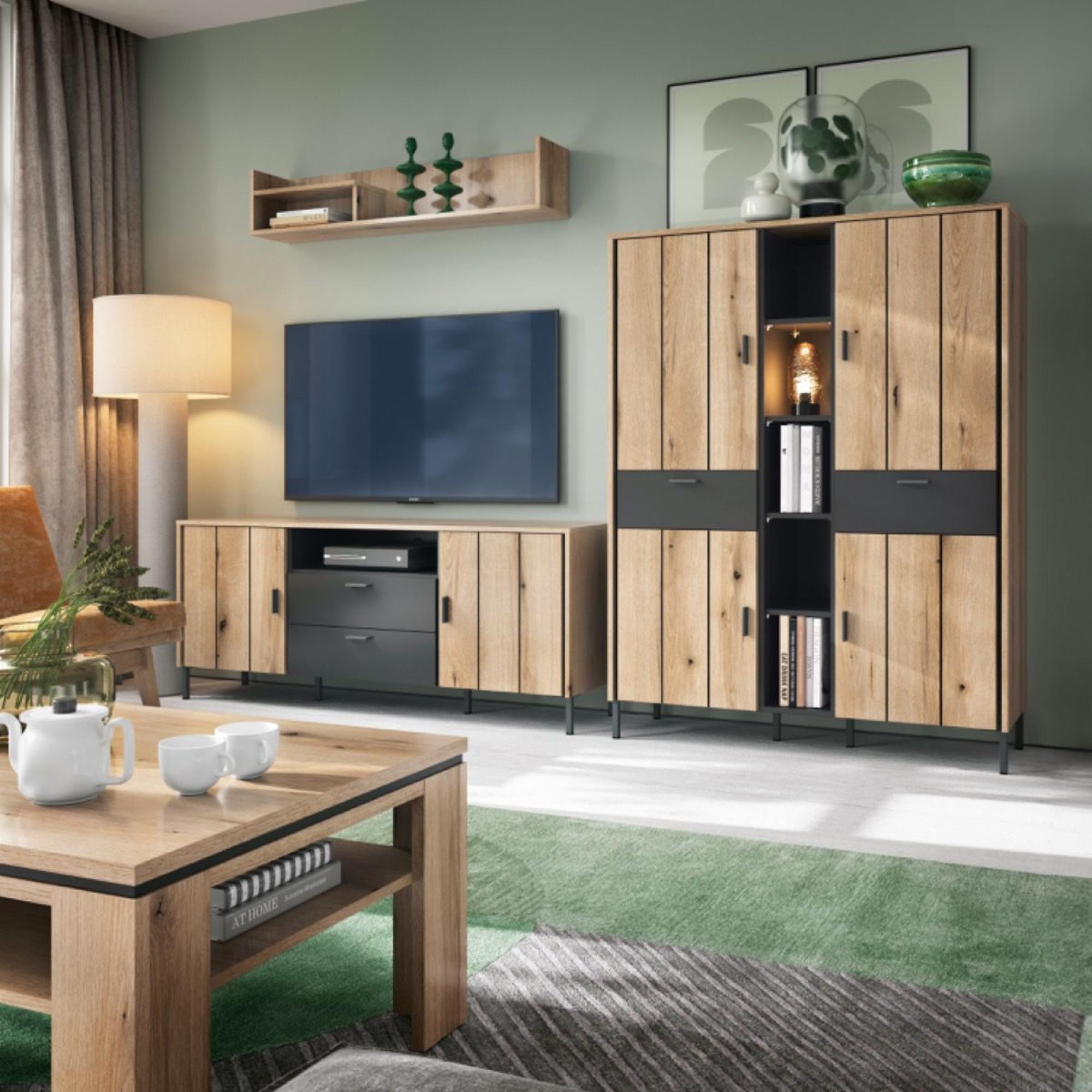 Arundel TV Unit - 2 Door - 2 Drawer - 158.2cm - Medium - Oak