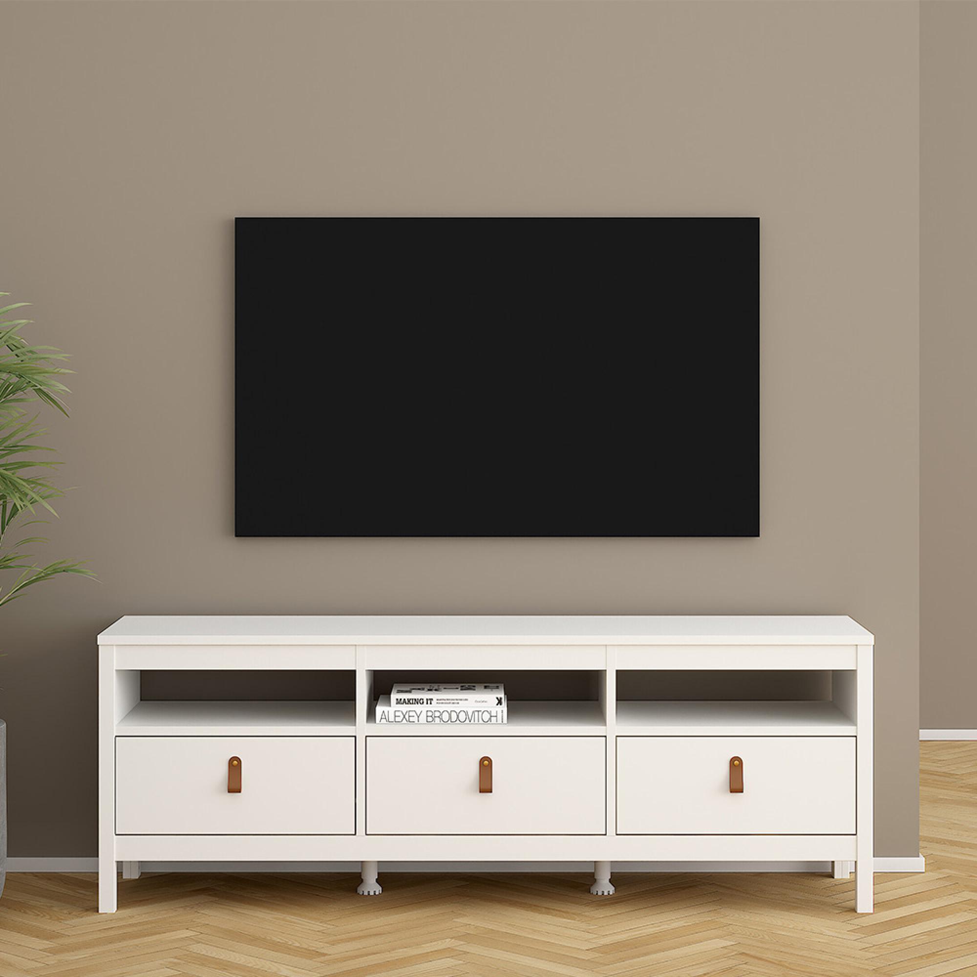 Barcelona TV Unit - 3 Drawer - 151.2cm - White