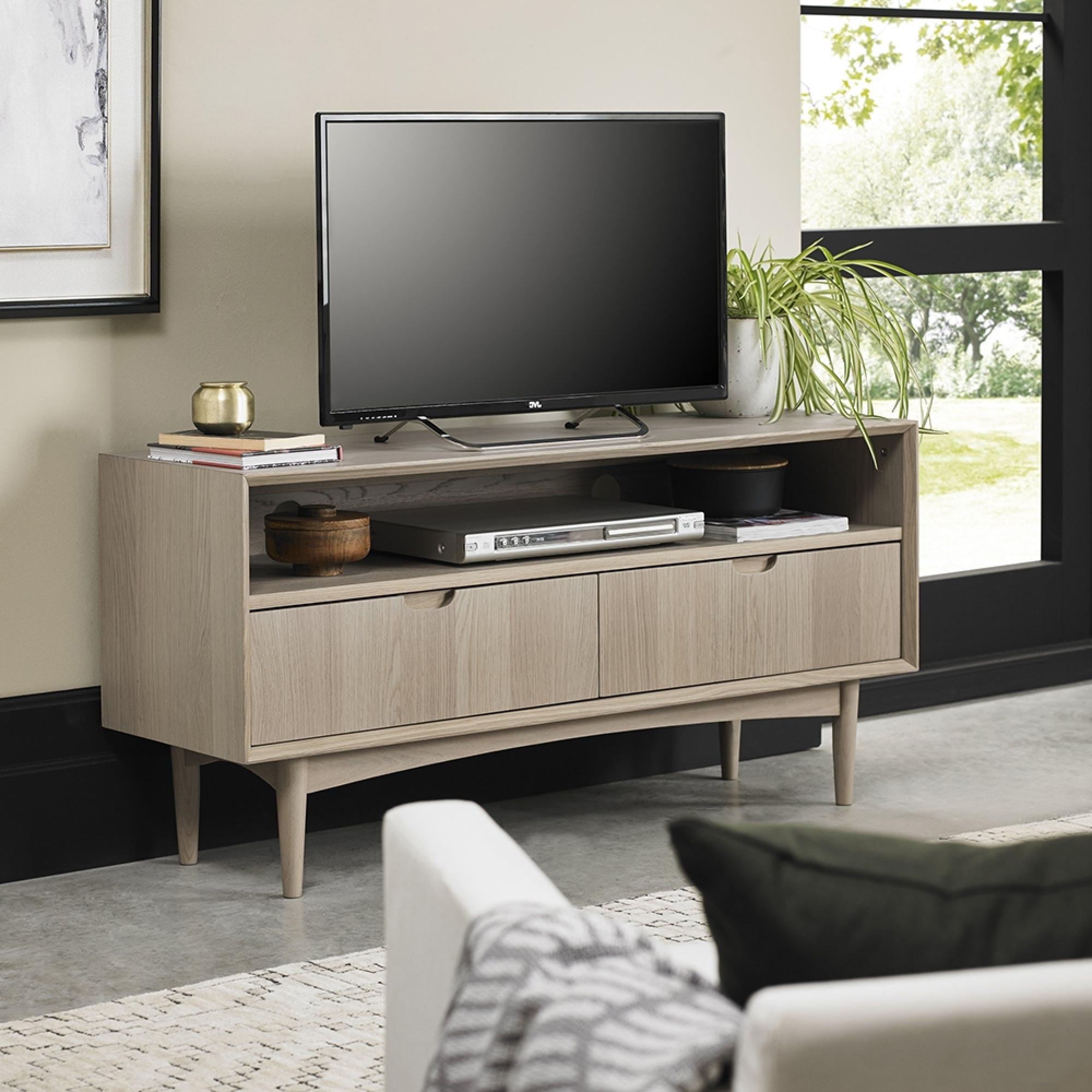 Dansk Scandi Oak TV Unit - 2 Drawer