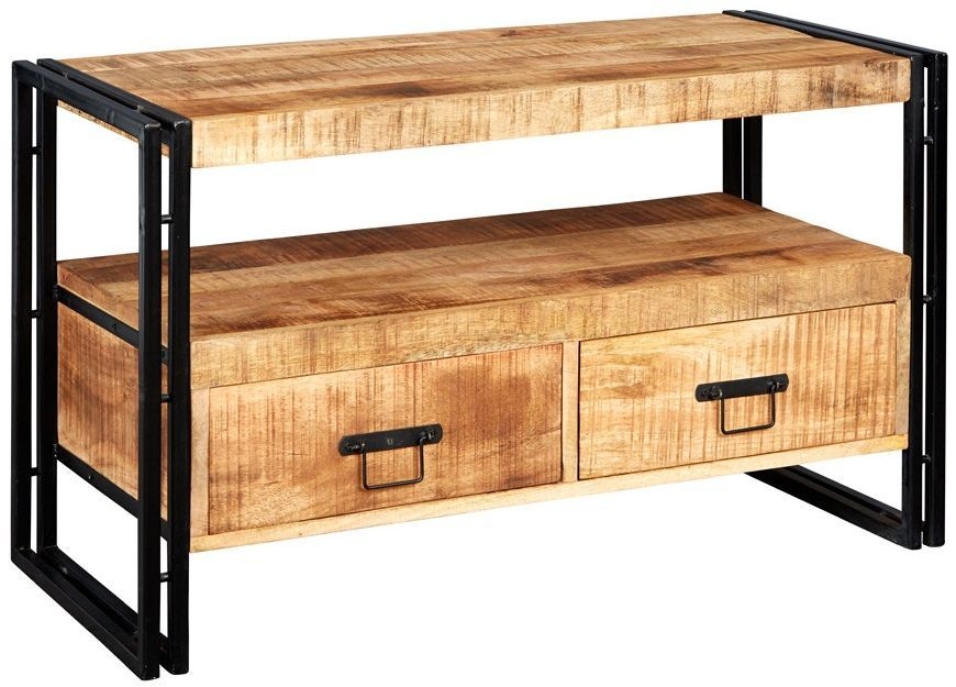 Bhuj Industrial Style Wooden 102cm TV Unit