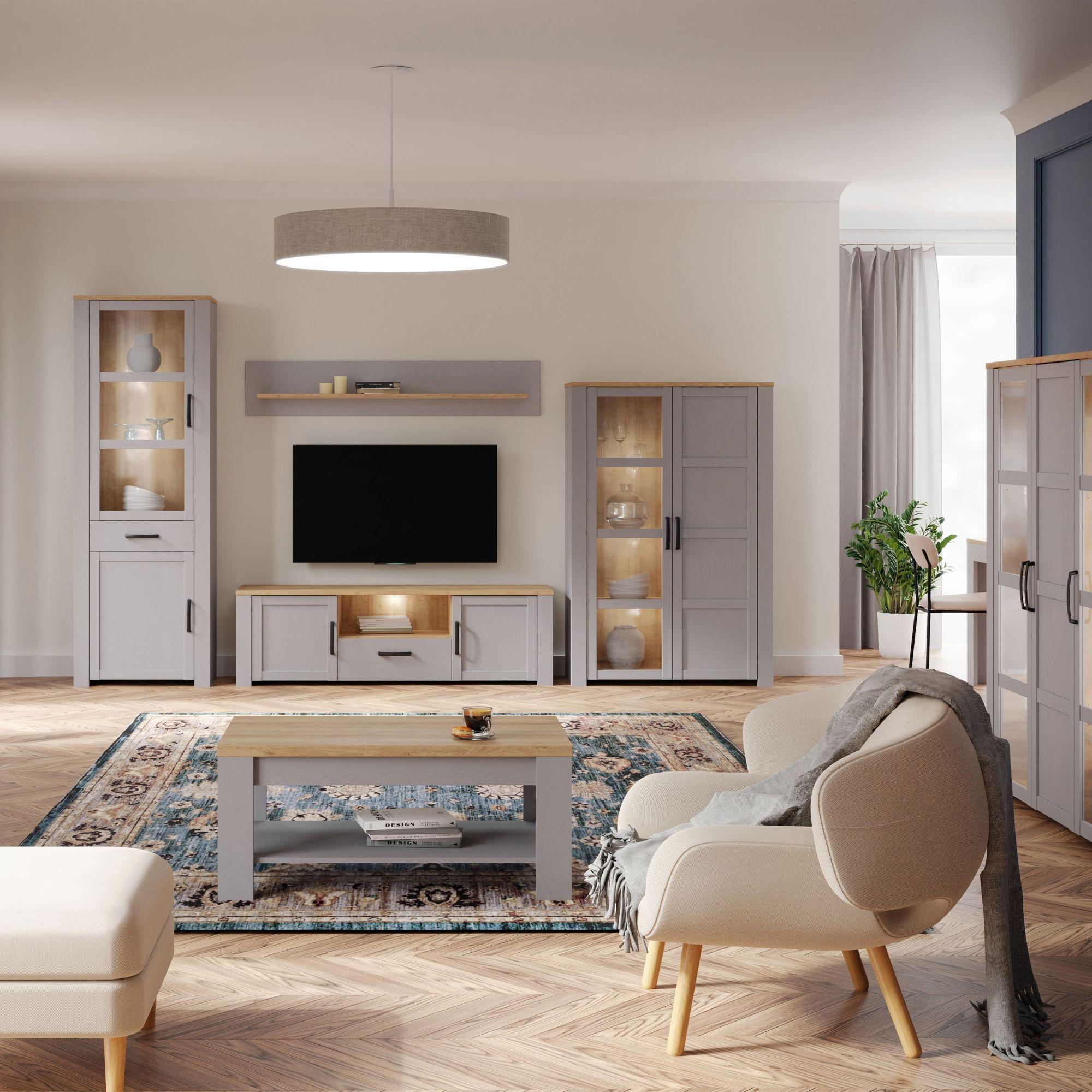 Bohol TV Unit - 2 Door - 1 Drawer - 166cm - Grey