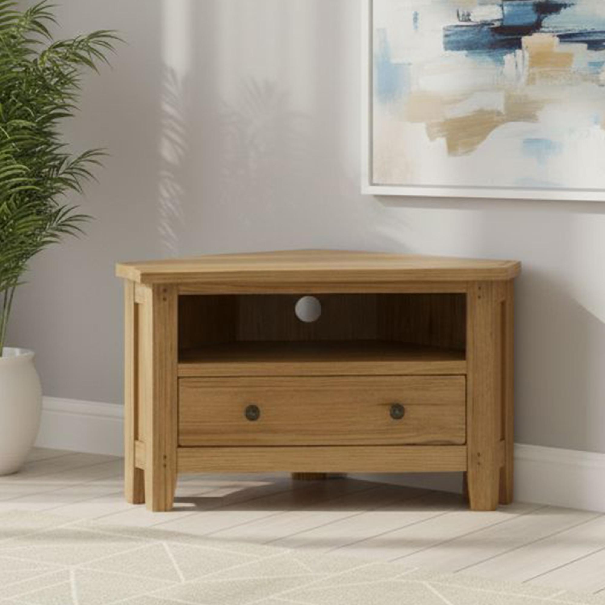 Burford Corner TV Unit - 90cm - Oak