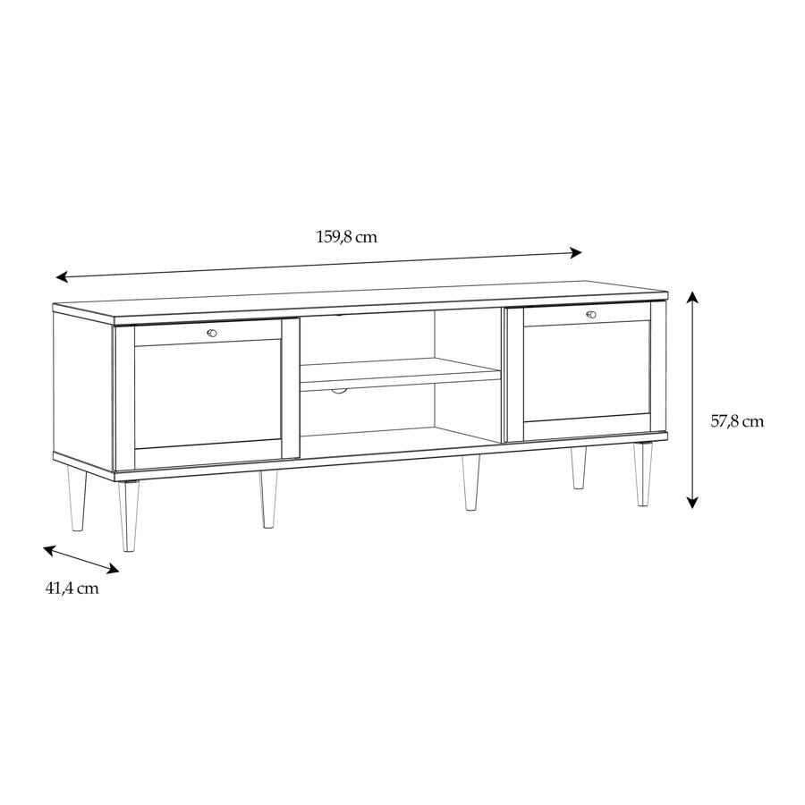 Calasetta TV Unit - 2 Door - 159cm - Rattan