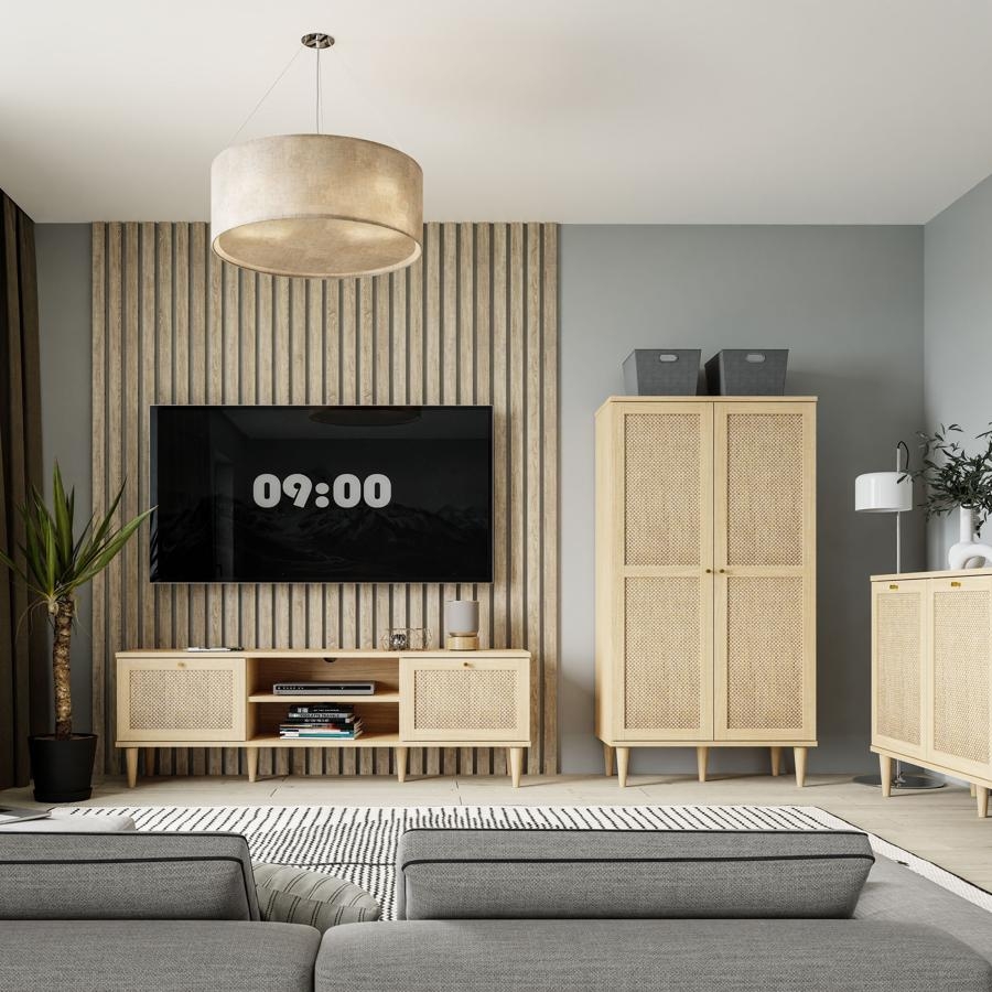 Calasetta TV Unit - 2 Door - 159cm - Rattan