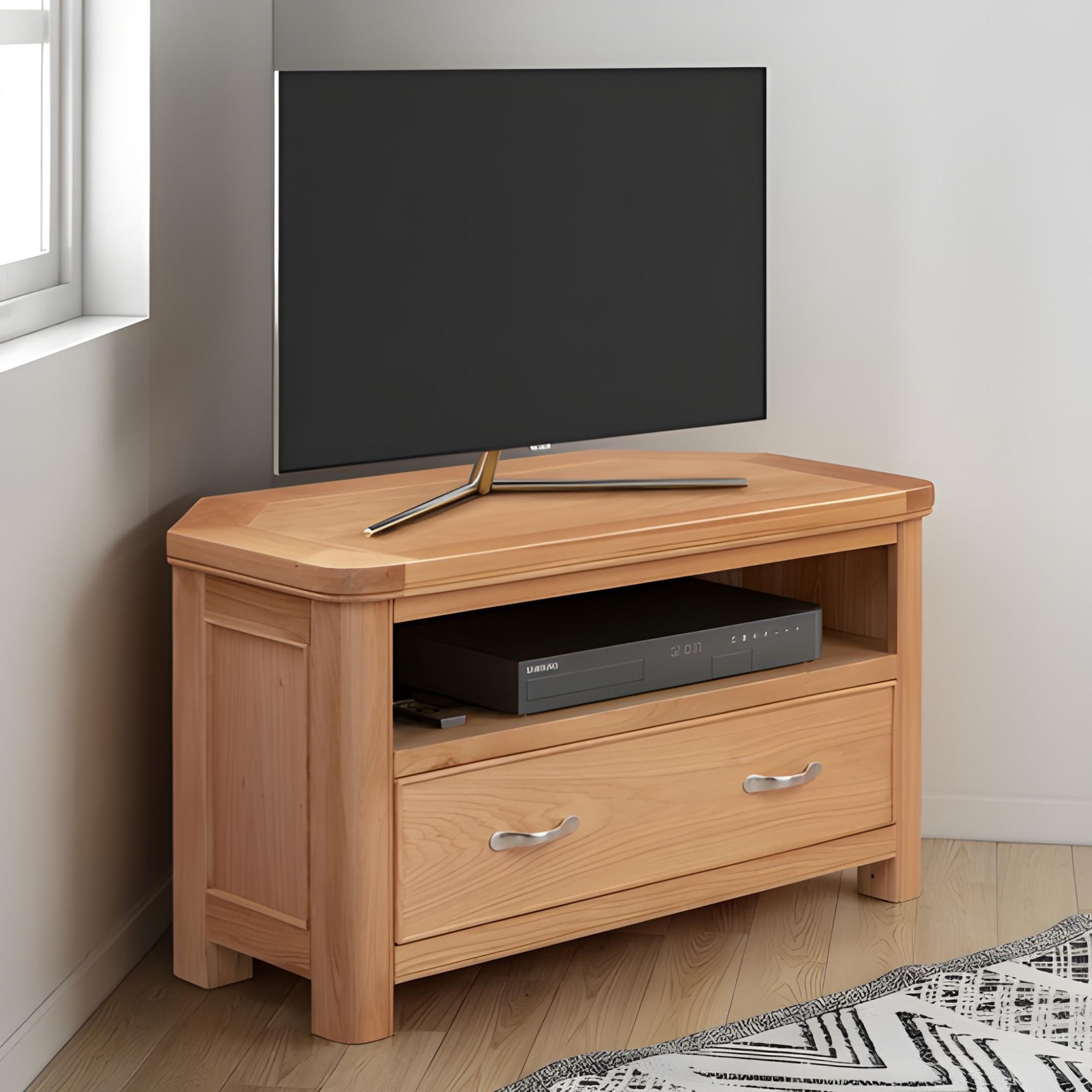 Clarion TV Unit - 1 Drawer - Corner - Oak