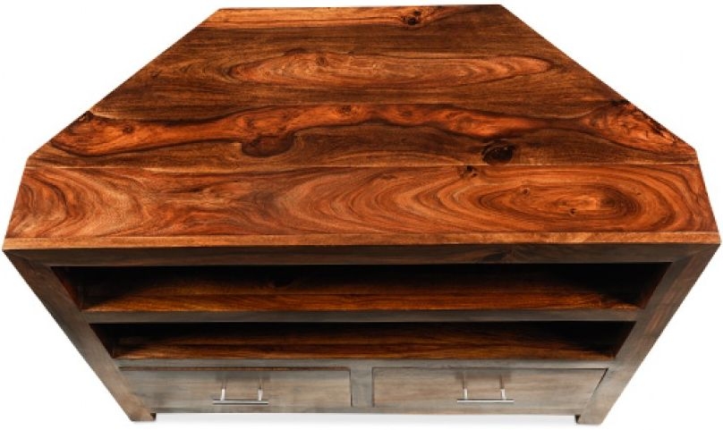 Cube Sheesham 95cm Corner TV Unit