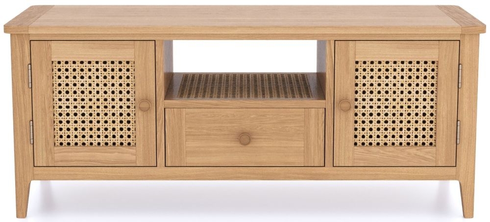 Henley Oak and Rattan 120cm TV Unit