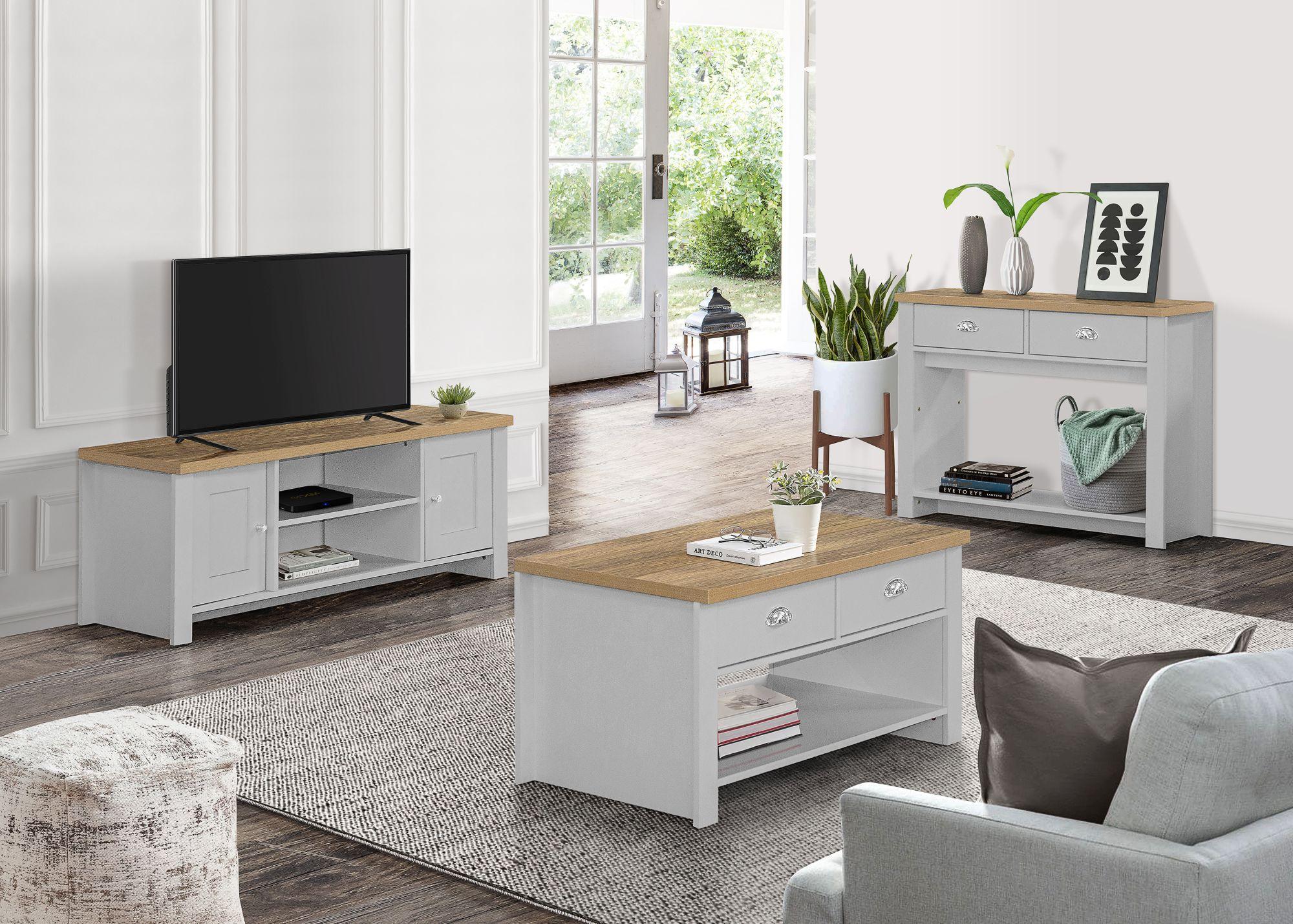 Highgate TV Unit - 2 Door - Grey Painted