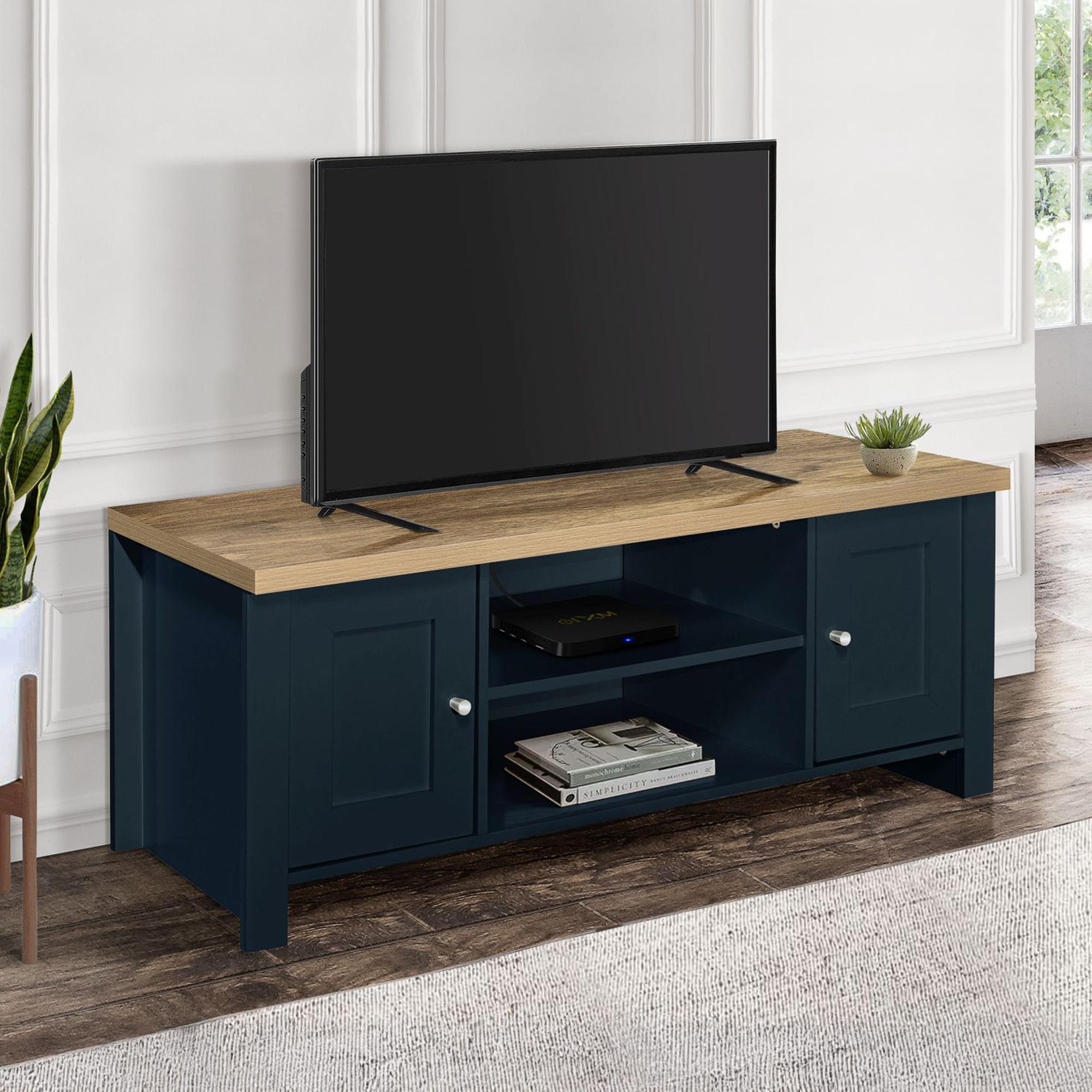 Highgate TV Unit - 2 Door - Navy Blue Painted