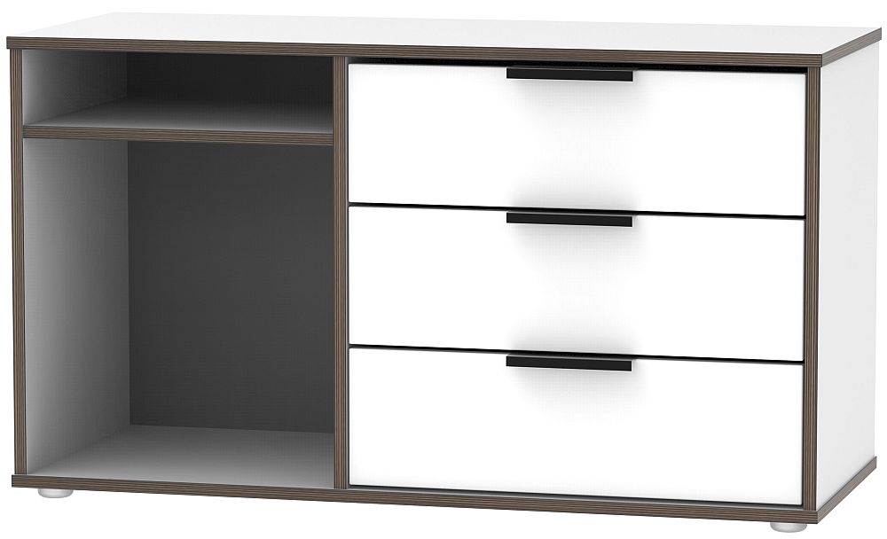 Hong Kong White 95cm TV Unit with Glides Legs