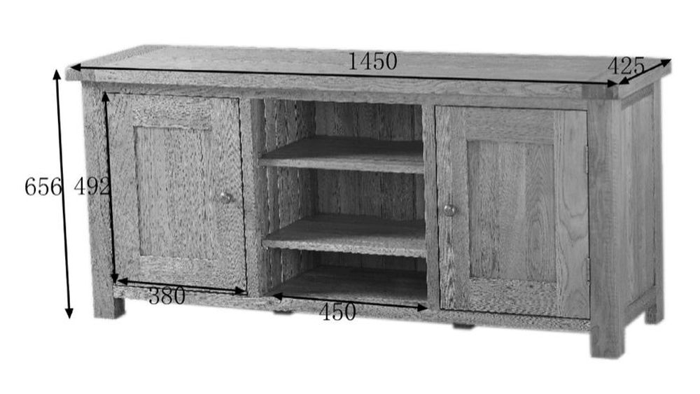 Kent TV Unit - 145cm - Medium - Oak