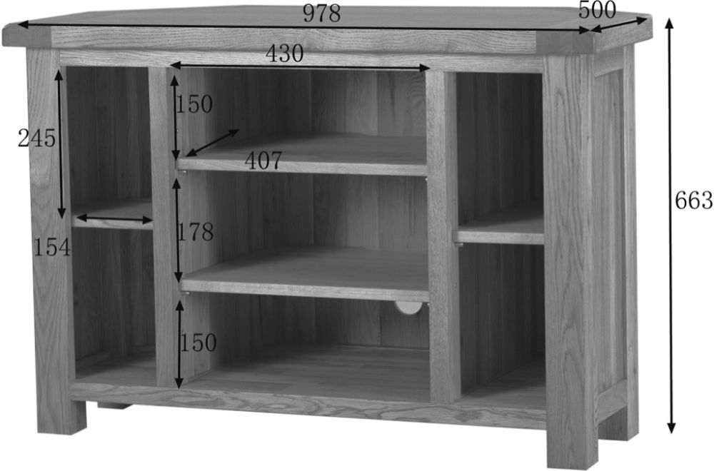 Kent Oak Small Corner TV Unit