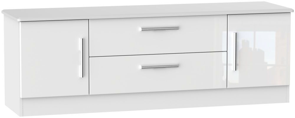 Knightsbridge White Gloss 145cm TV Unit