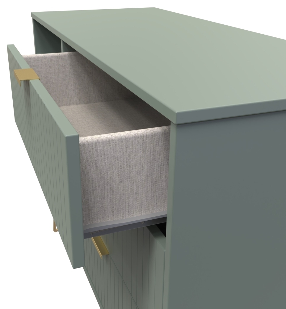 Linear TV Unit - 95cm - with Hairpin Legs - Green