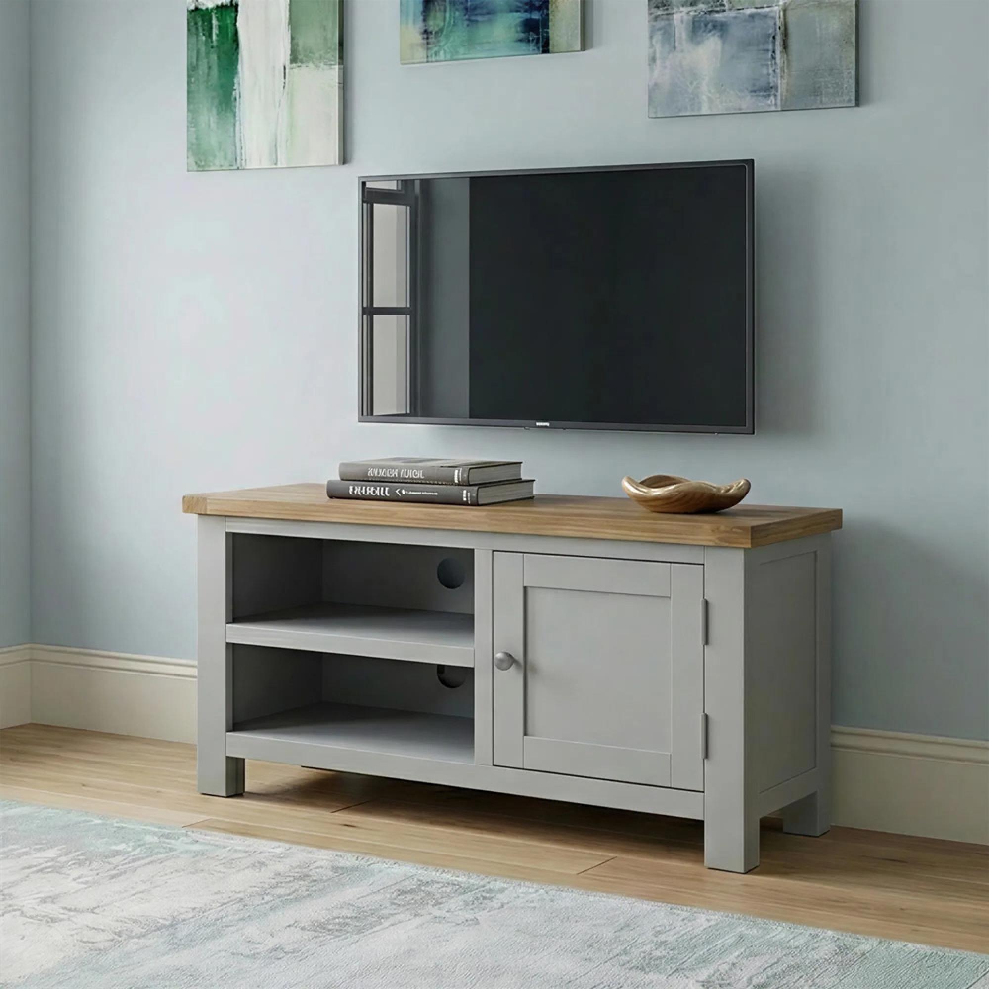Lundy TV Unit - 90cm - Grey Painted