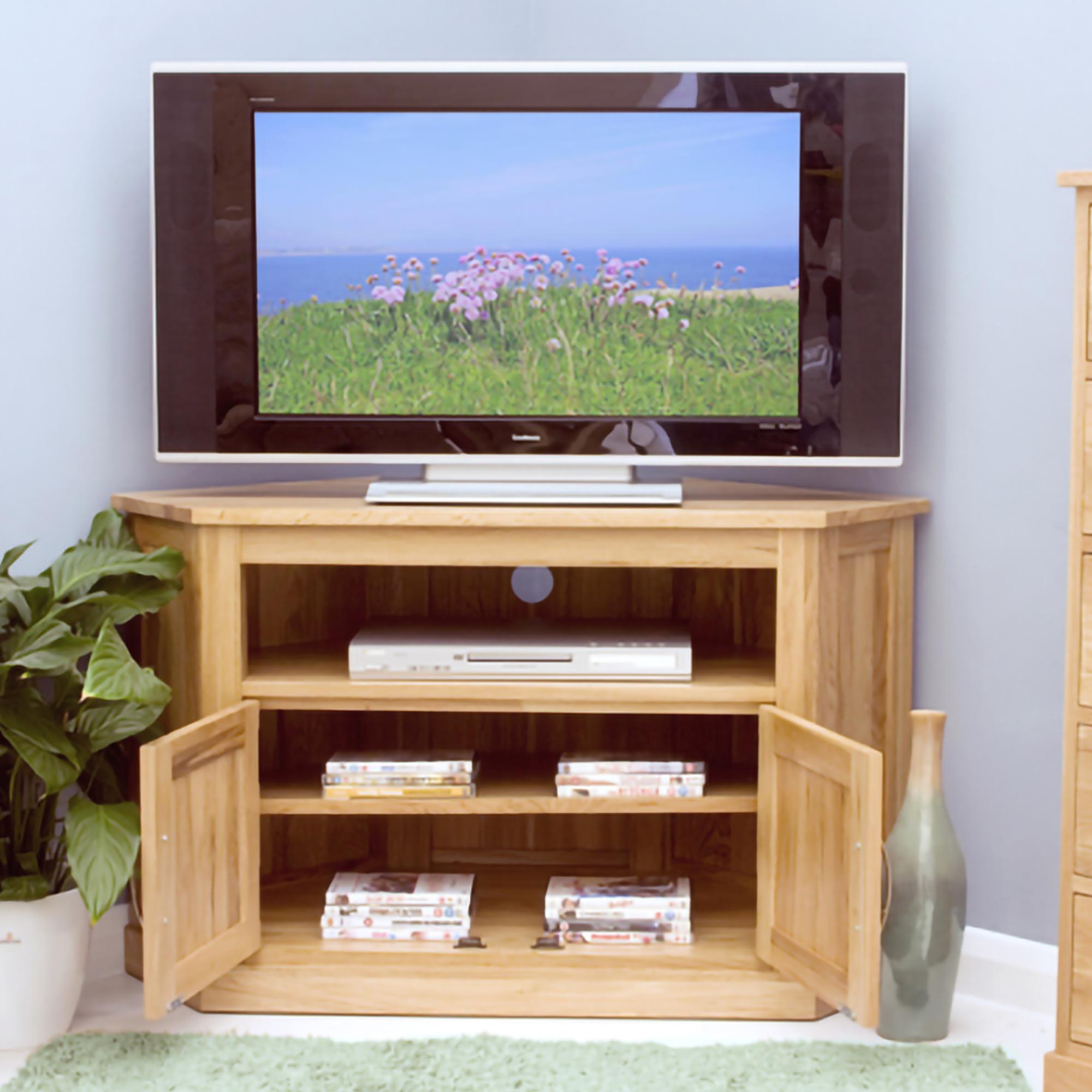 Mobel Oak Corner TV Cabinet