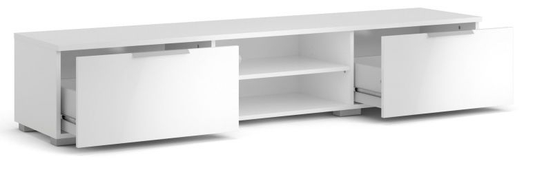 Match TV Unit - 2 Drawer - 1727cm - White Gloss