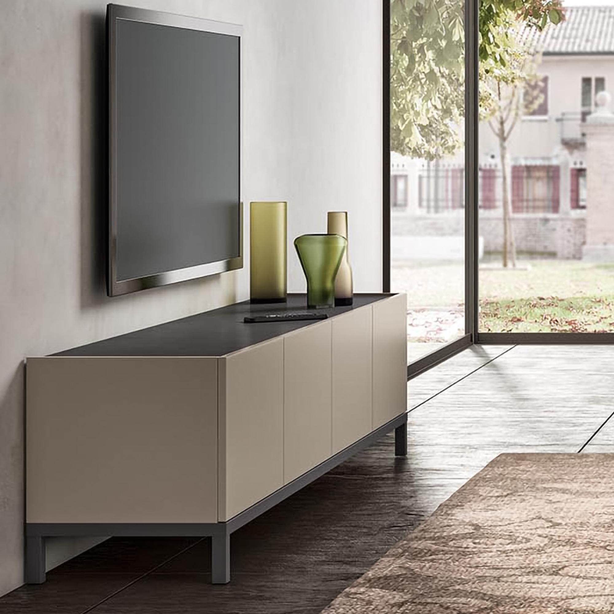 Modern Kali TV Unit - 4 Door - Taupe
