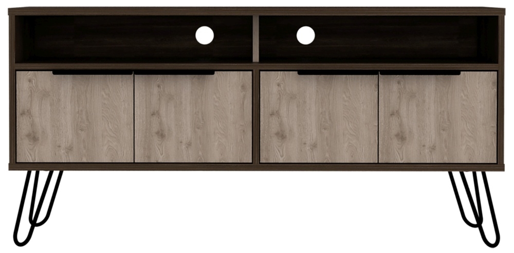 Nevada Grey Oak Effect TV Unit with Hairpin Legs