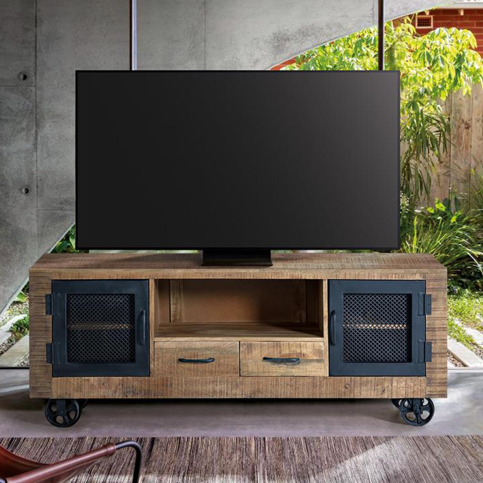 Noemi Industrial Style Mango Wood - Storage TV Unit