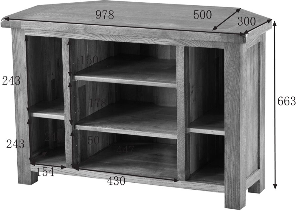 Originals Corner TV Unit - 97.8cm - Rustic Oak