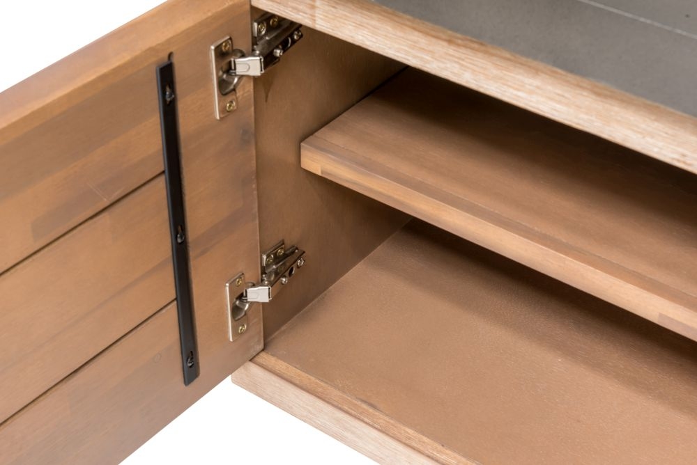 Pimlico TV Unit - 1 Door - 1 Drawer - Small - Acacia Wood and Concrete Top