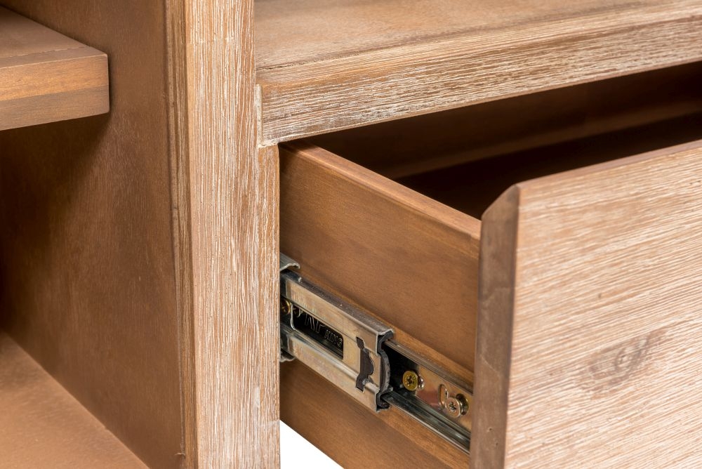 Pimlico TV Unit - 1 Door - 1 Drawer - Small - Acacia Wood and Concrete Top