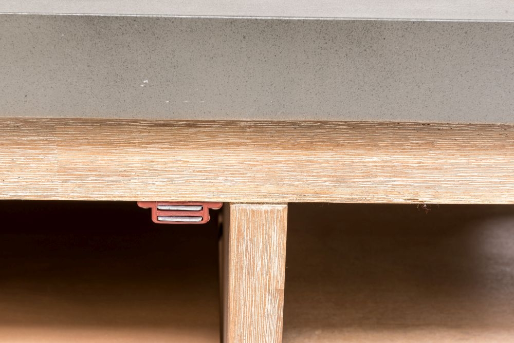 Pimlico TV Unit - 1 Door - 1 Drawer - Small - Acacia Wood and Concrete Top