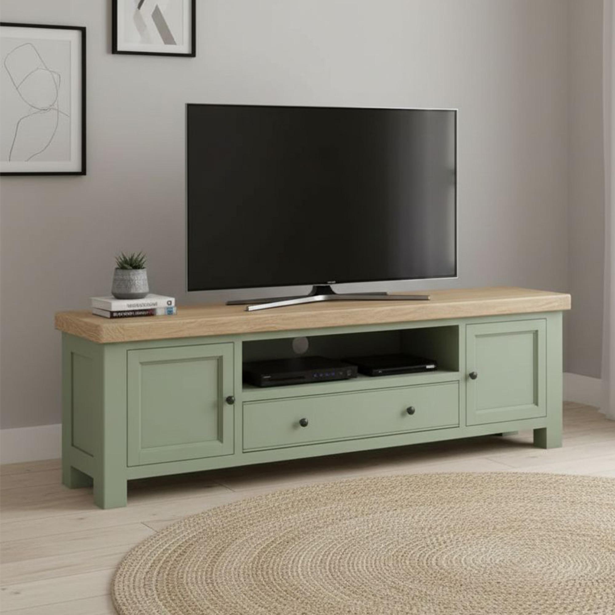 Salcombe TV Unit - Storage Large - Sage Oak
