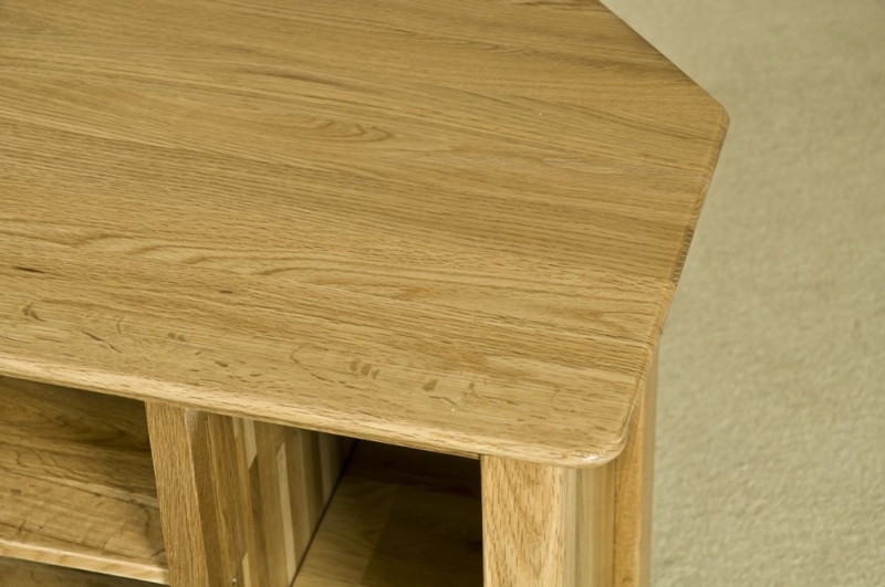 Shaker Corner TV Unit - 98cm - Oak
