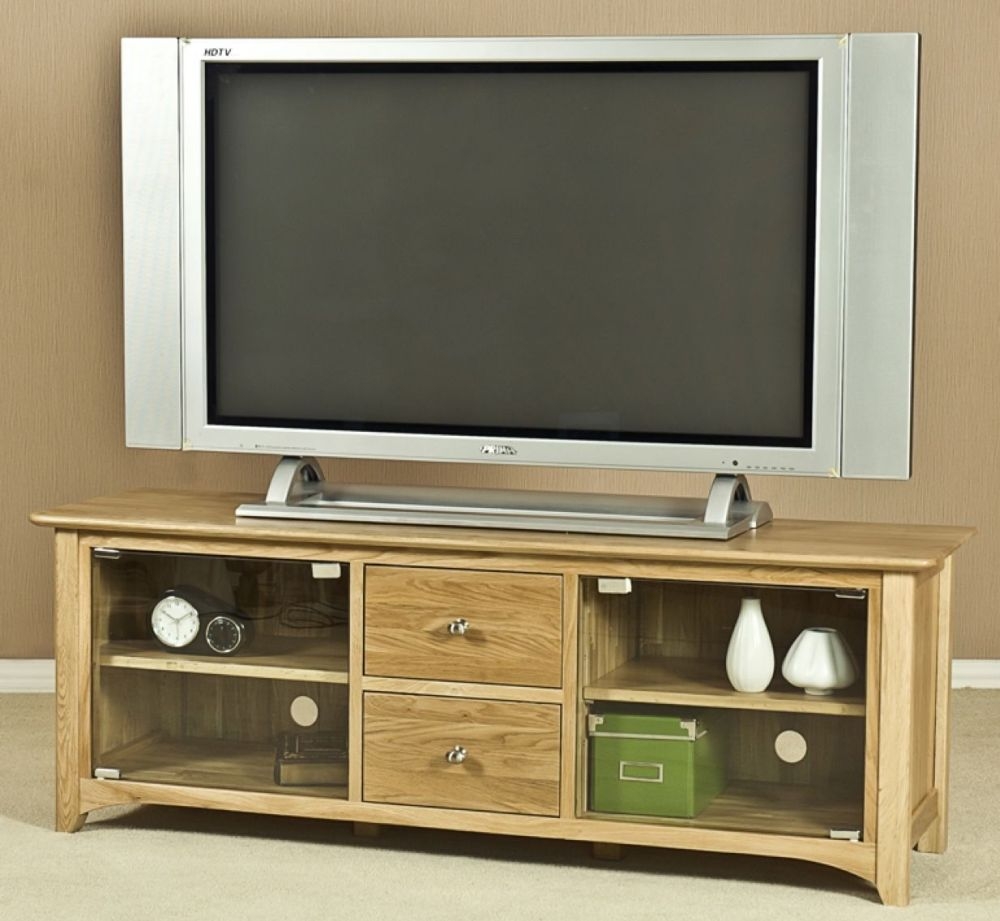 Shaker TV Unit - 2 Door - 2 Drawer - 139.5cm - Small - Oak