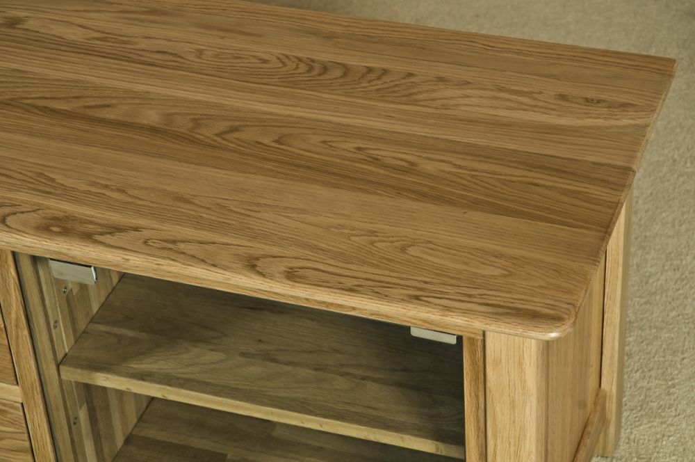 Shaker TV Unit - 2 Door - 2 Drawer - 139.5cm - Small - Oak