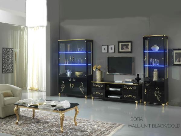 Sofia Black Italian 160cm TV Unit