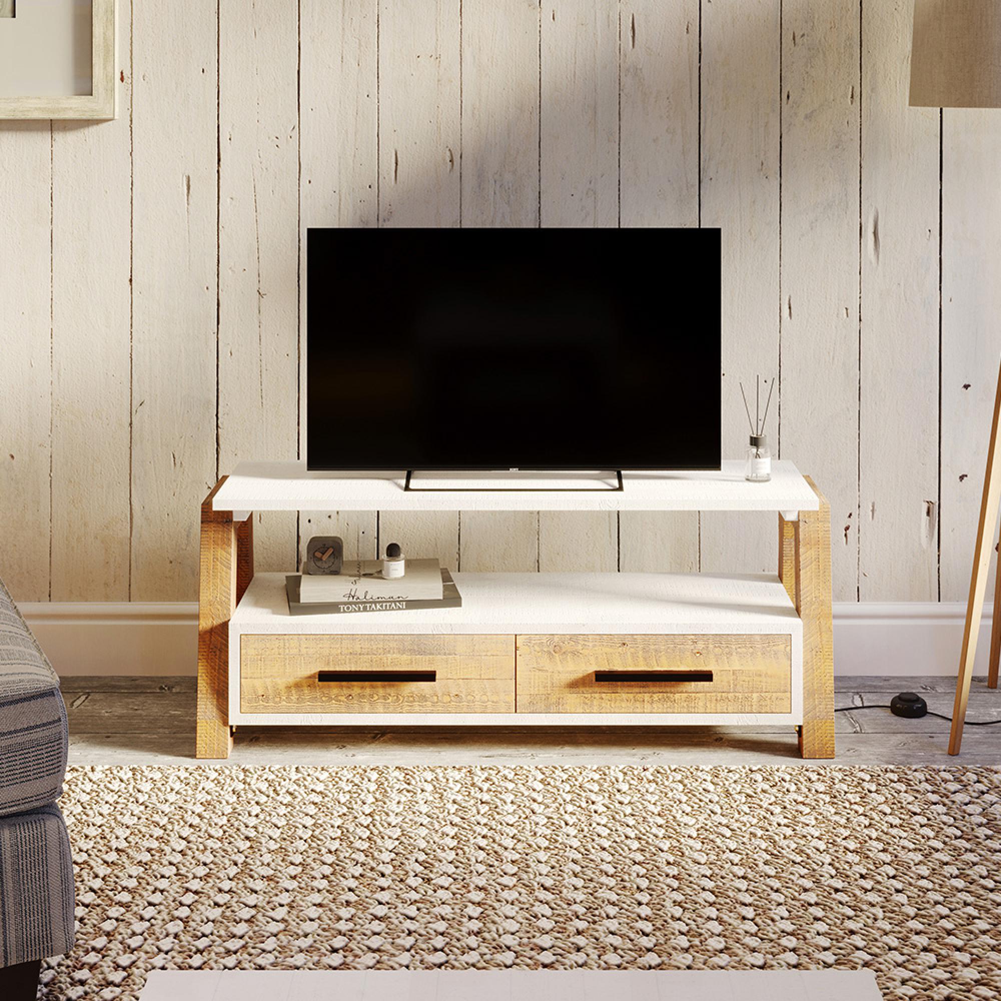 Trinity Reclaimed Wood & White TV Unit