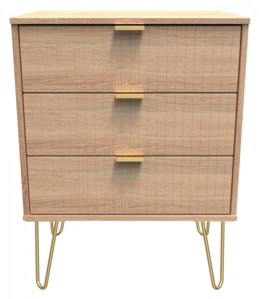 Bardolino Oak with Gold Hair Pin Style Metal Legs